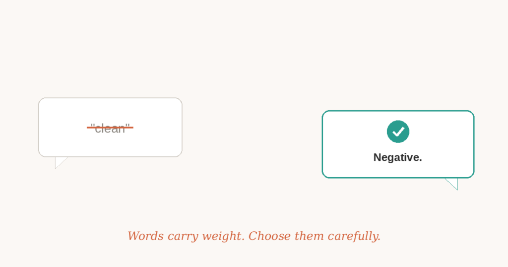 Why We Say “Negative,” Not “Clean”